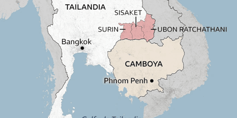 Alerta roja de viaje para la frontera entre Tailandia y Camboya