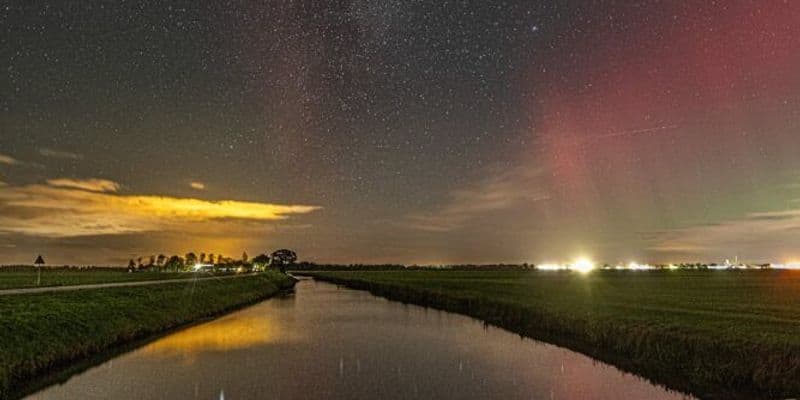 La Aurora Boreal brilla en el cielo de los Países Bajos