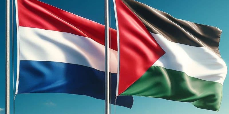 Banderas Países Bajos y Palestina