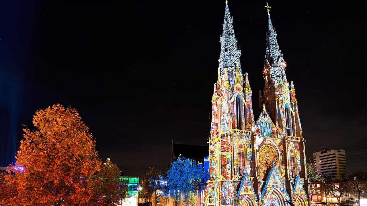 Catharinakerk iluminada en Glow Eindhoven
