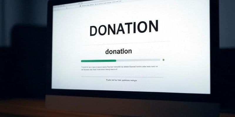 Donación en pantalla de ordenador