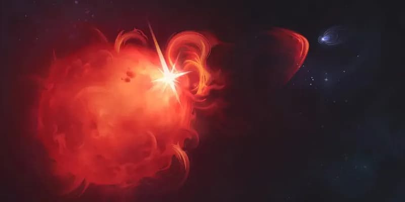 Impresión de una eyección de masa coronal, o CME, alrededor de una estrella cercana