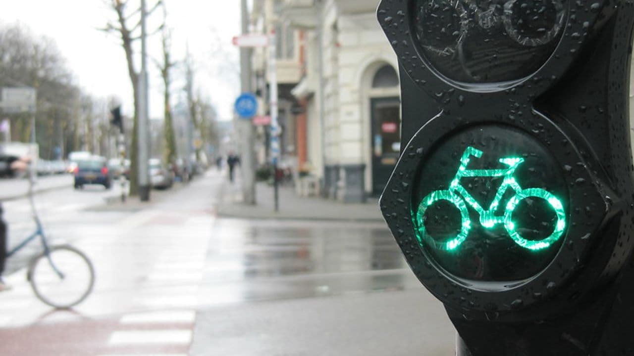 Semáforo de bicicleta en Holanda