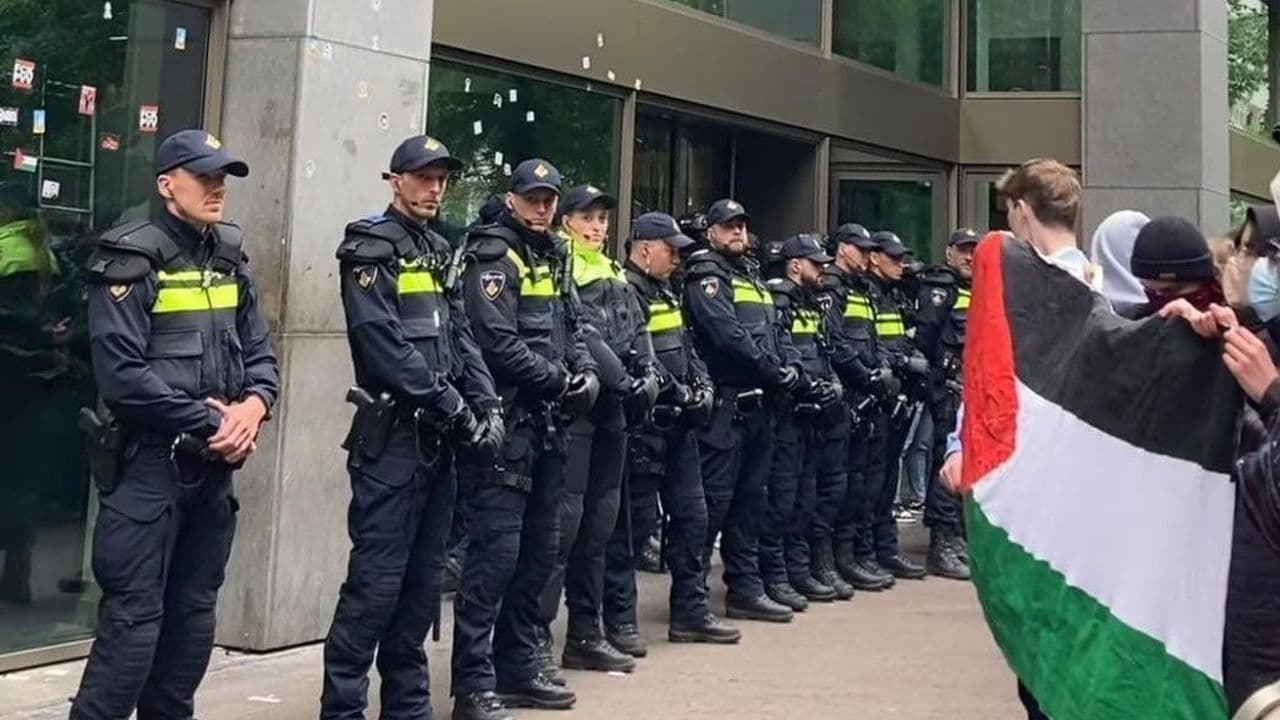 Protesta por Gaza en la Universidad de Leiden