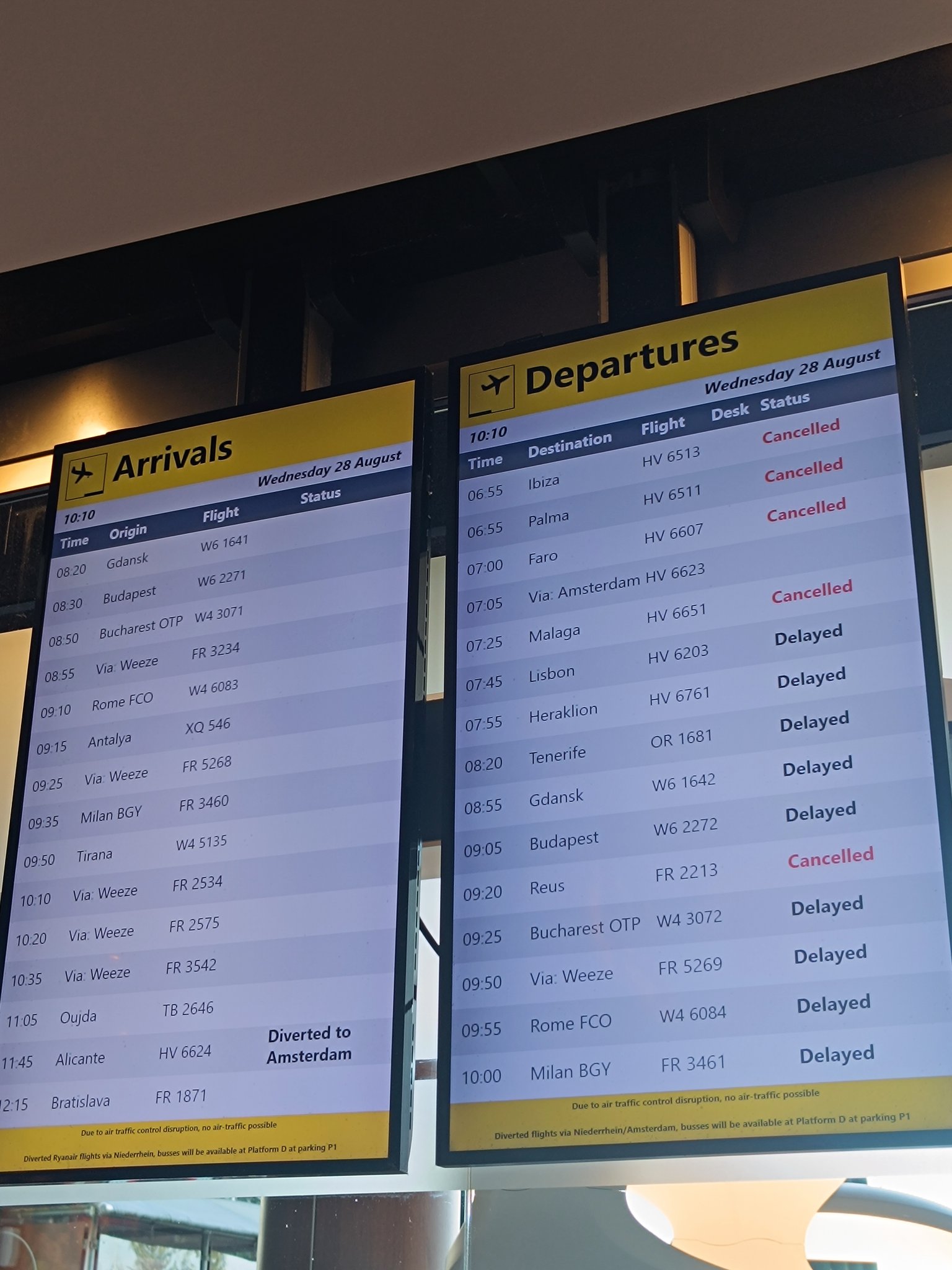 Fallo informático causa cancelaciones en vuelos del aeropuerto de Eindhoven