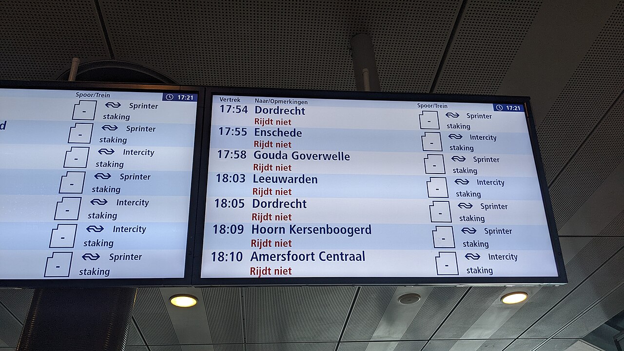 Interrupciones en trenes Ámsterdam y Schiphol del 10 al 13 de enero